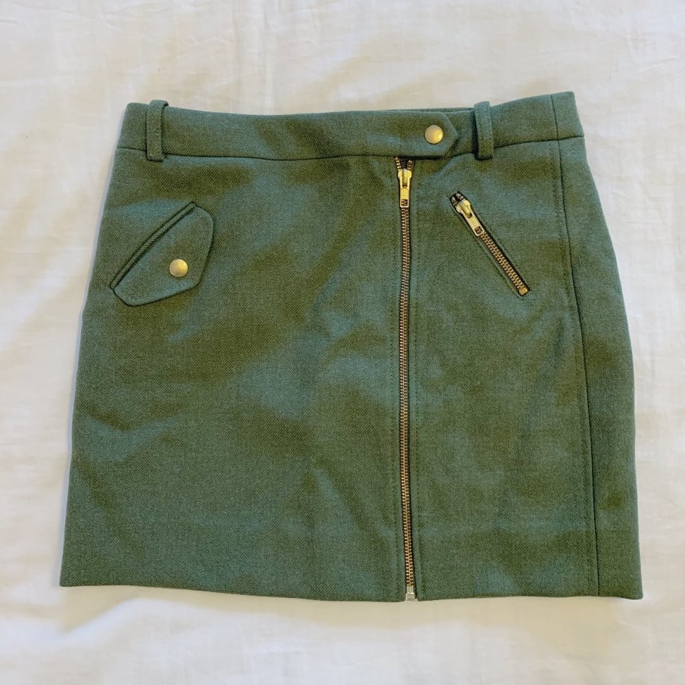 J.Crew Wool Mini Skirt with Gold Detailing